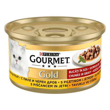 Gourmet Gold, sa piletinom i džigericom, hrana za mačke