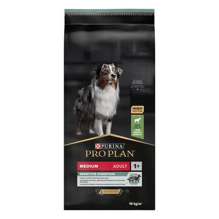 PURINA® PRO PLAN® ADULT Sensitive Digestion, suva hrana za pse, Medium, bogata jagnjetinom