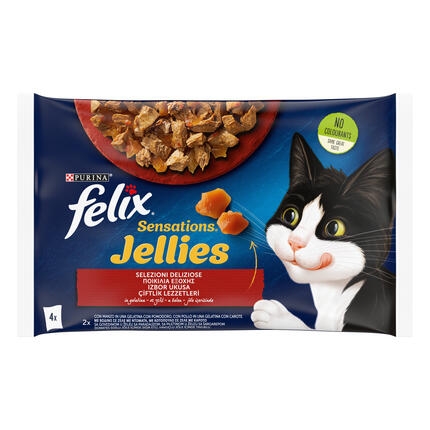 FELIX® SENSATIONS, sa govedinom / sa piletinom, vlažna hrana za mačke