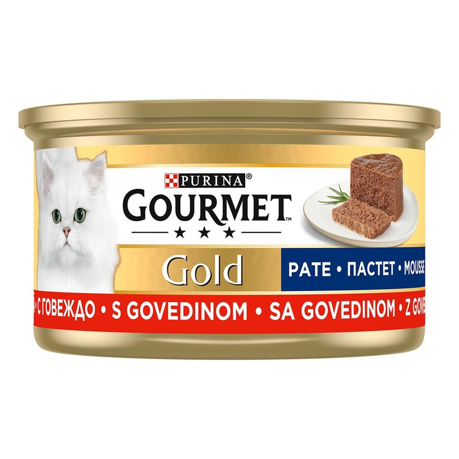 Gourmet Gold Mousse sa govedinom, hrana za mačke