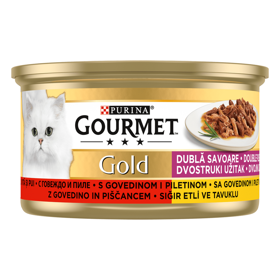 Gourmet Gold Duo, sa govedinom i piletinom, hrana za mačke