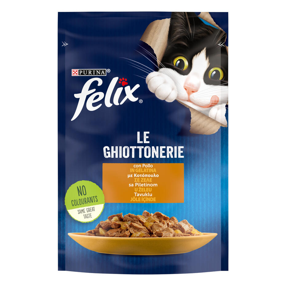 FELIX® LE GHIOTTONERIE, sa piletinom, vlažna hrana za mačke