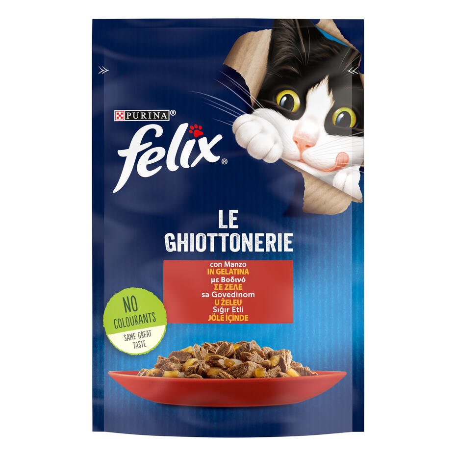 FELIX® LE GHIOTTONERIE, sa govedinom, vlažna hrana za mačke