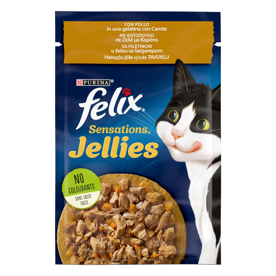 FELIX® SENSATIONS, sa piletinom i šargarepom, vlažna hrana za mačke