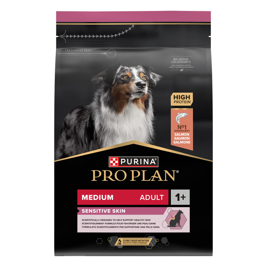 PRO PLAN® ADULT Sensitive Skin, bogato lososom, srednje veličine, suha hrana za pse