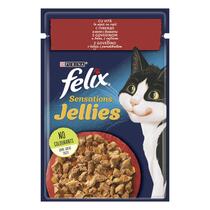 Felix Sensations vlažna hrana za mačke, govedina i paradajz u želeu