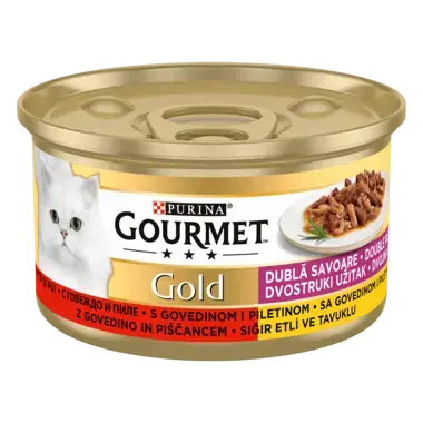 Gourmet Gold Duo, sa govedinom i piletinom, hrana za mačke