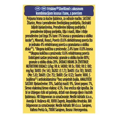 Friskies Cat Sterile hrana za sterilisane mačke sa lososom i povrćem