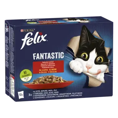 FELIX Fantastic hrana za mačke sa govedinom, zečetinom, janjetinom, piletinom 12x85g