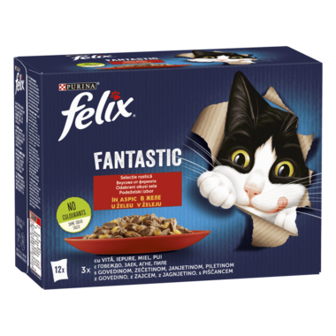 FELIX Fantastic hrana za mačke sa govedinom, zečetinom, janjetinom, piletinom 12x85g