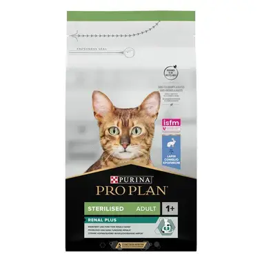 PURINA ® PRO PLAN ® Sterilised Adult 1+ Renal Plus, zec, suva hrana za mačke