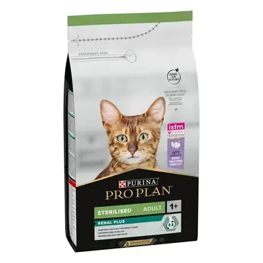 PURINA® PRO PLAN® Sterilised Adult 1+ RENAL PLUS, bogata ćuretinom, suva hrana za mačke