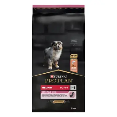 PURINA® PRO PLAN® PUPPY Sensitive Skin, Medium, suva hrana za pse, bogata lososom