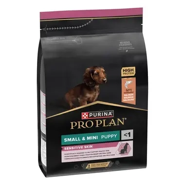 PRO PLAN® PUPPY Sensitive Skin, bogata lososom, male i veoma male, suva hrana za štence