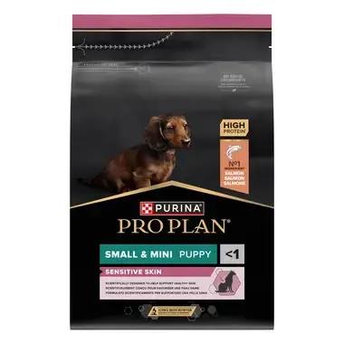 PRO PLAN® PUPPY Sensitive Skin, bogata lososom, male i veoma male, suva hrana za štence