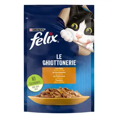 FELIX® LE GHIOTTONERIE, sa piletinom, vlažna hrana za mačke