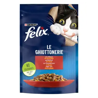 FELIX® LE GHIOTTONERIE, sa govedinom, vlažna hrana za mačke